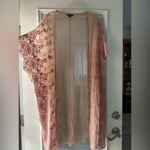 Fashion Nova Peach Lace Cardigan